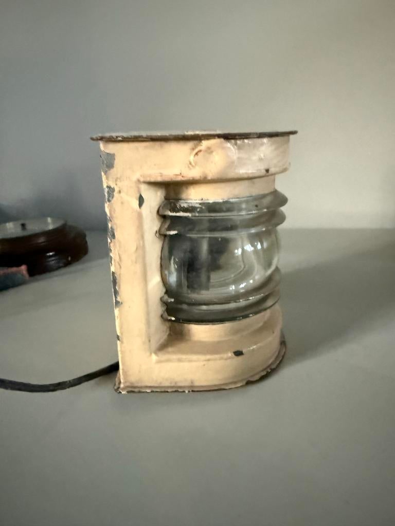 Antieke Scheepslamp "Toplicht" omgebouwd naar 230V, Ophalen of Verzenden