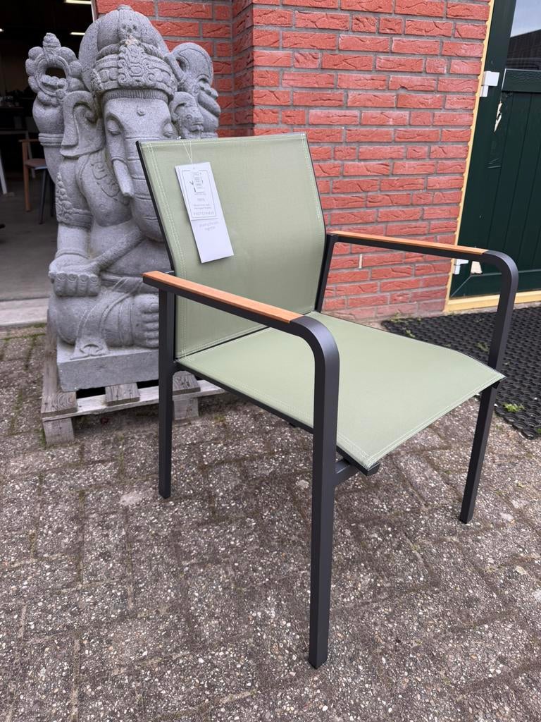Suns Tutti tuinstoelen antraciet /groen (voorraad leverbaar), Tuin en Terras, Tuinstoelen, Nieuw, Aluminium, Stapelbaar, Ophalen of Verzenden