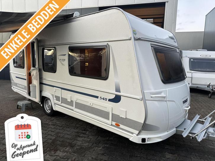 Fendt Platin 540 TG ENKELBED - MOVER - CASETTELUIFEL, Caravans en Kamperen, Caravans, Bedrijf, tot en met 4, 1250 - 1500 kg, Rondzit