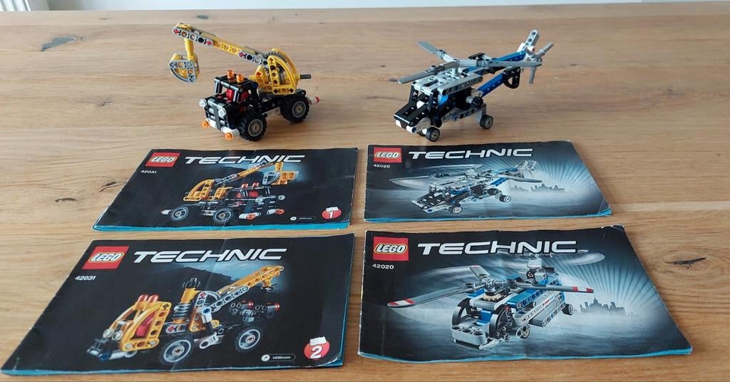 Lego Technic 42031 & 42020, Lego, Ophalen of Verzenden, Zo goed als nieuw, Complete set