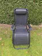 Verstelbare relaxstoel - Zwart, Tuin en Terras, Ophalen, Zo goed als nieuw, Metaal, Inklapbaar