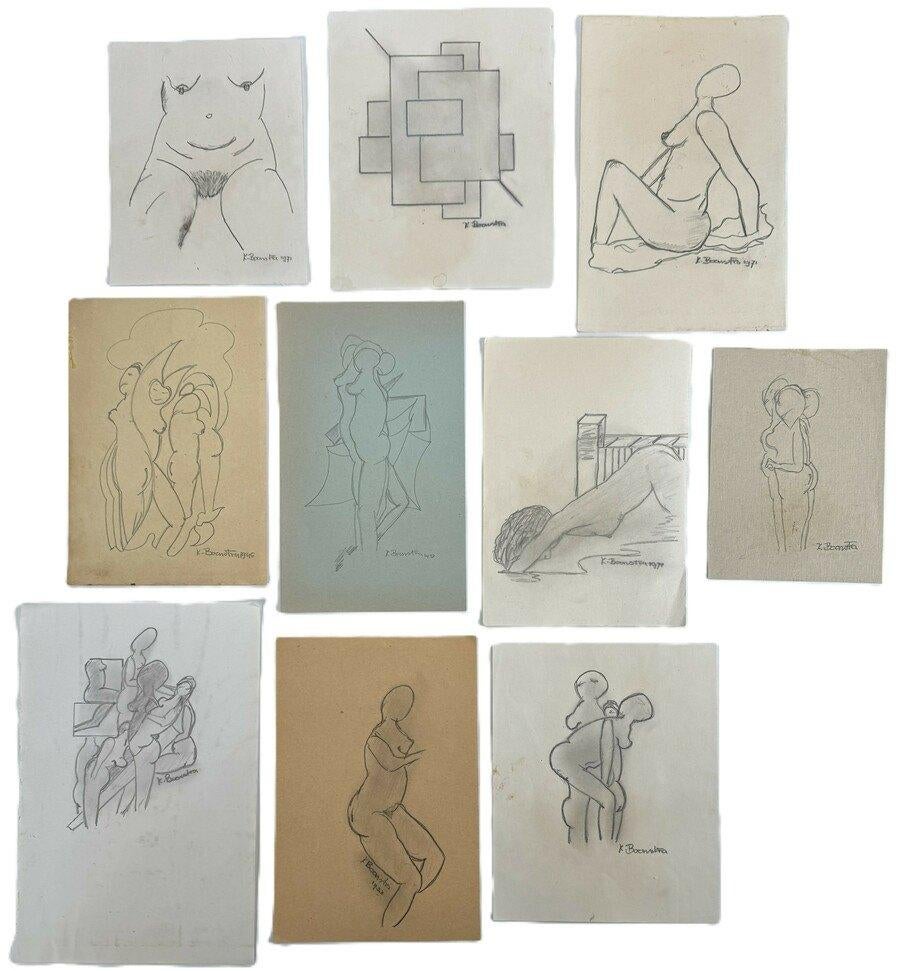 1390. Tekeningen, Klaas Boonstra - composities, 1933–1971, Ophalen of Verzenden