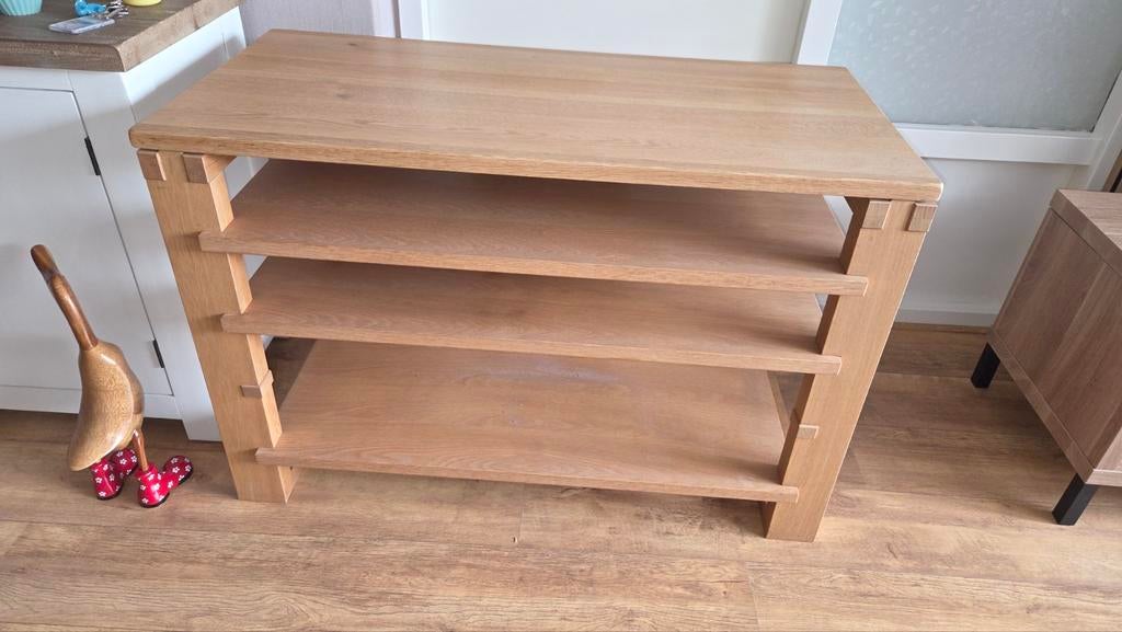 Blank eiken tv kast., Ophalen, Gebruikt, 100 tot 150 cm, Minder dan 100 cm