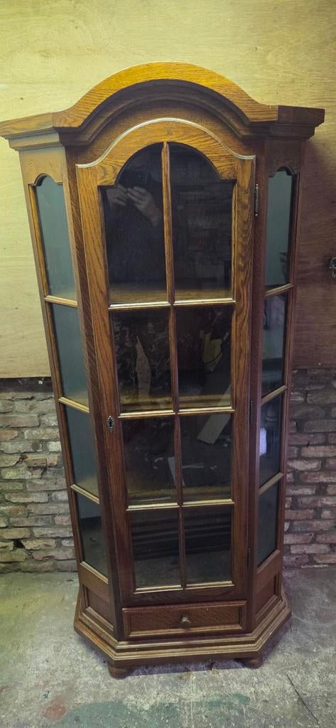 Vitrinekast kast eiken, Huis en Inrichting, Kasten | Vitrinekasten, Ophalen of Verzenden, Zo goed als nieuw, 25 tot 50 cm, 150 tot 200 cm