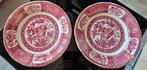 Petrus Regout Maastricht | 2 Rode Tecla Borden - 1880-1900, Antiek en Kunst, Antiek | Keramiek en Aardewerk, Ophalen of Verzenden