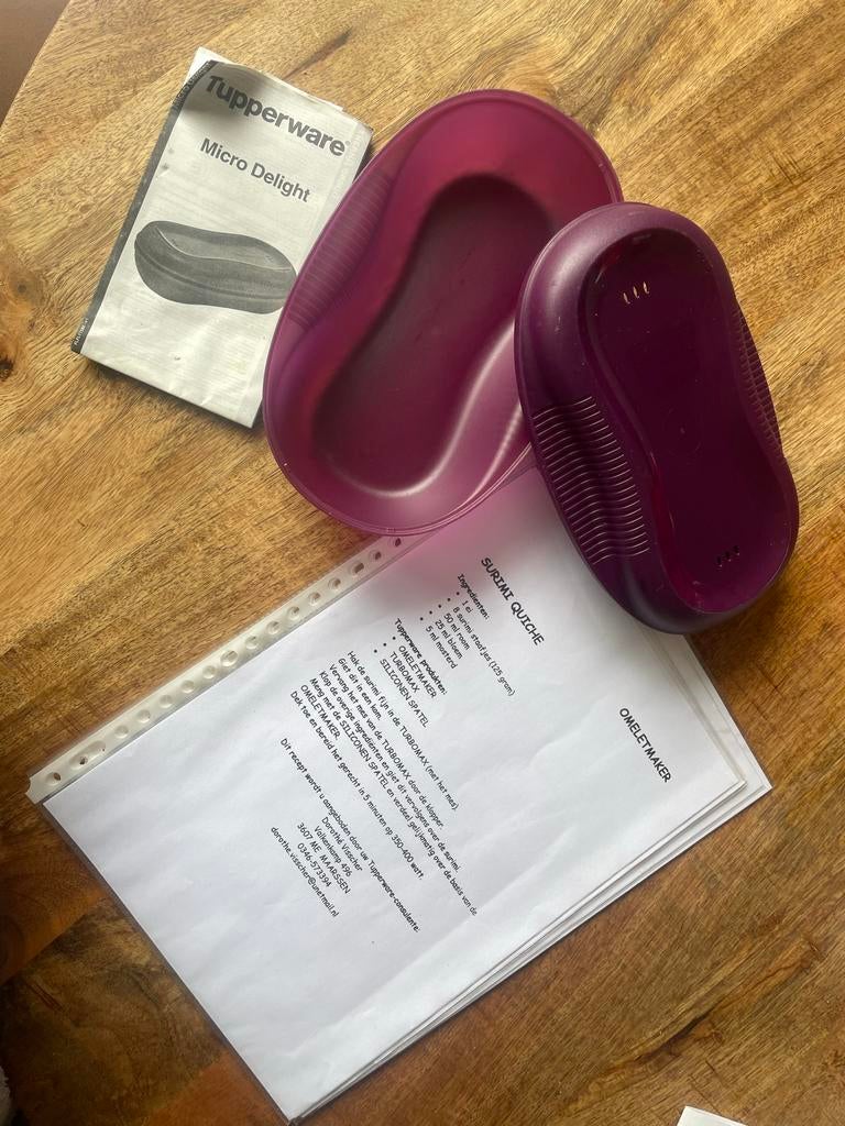 Tupperware Micro Delight Omeletmaker - Paars, Huis en Inrichting, Keuken | Tupperware, Ophalen of Verzenden, Zo goed als nieuw