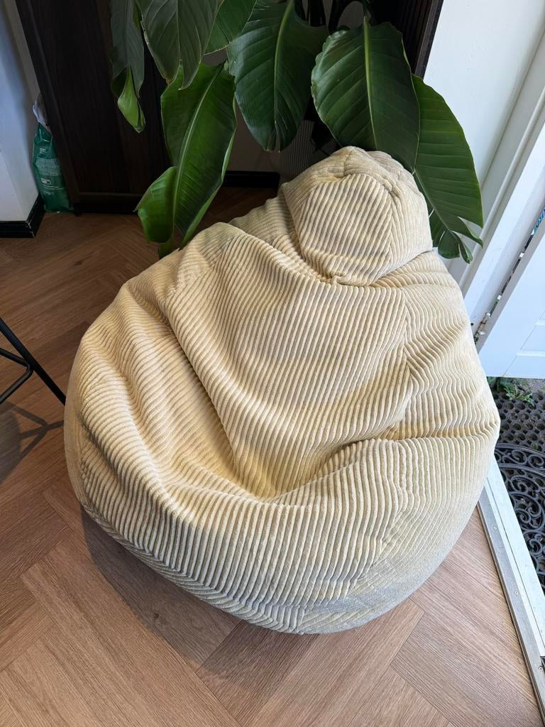 Lumaland XXL Zitzak Corduroy Beige - Wasbare Hoes, Huis en Inrichting, Zitzakken, Ophalen, Gebruikt, Beige, Zitzak