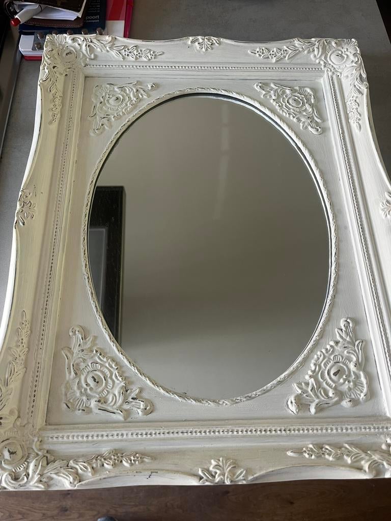 Riviera maison brocante mirror white 30x40, Ophalen, Minder dan 50 cm, Zo goed als nieuw, Minder dan 100 cm