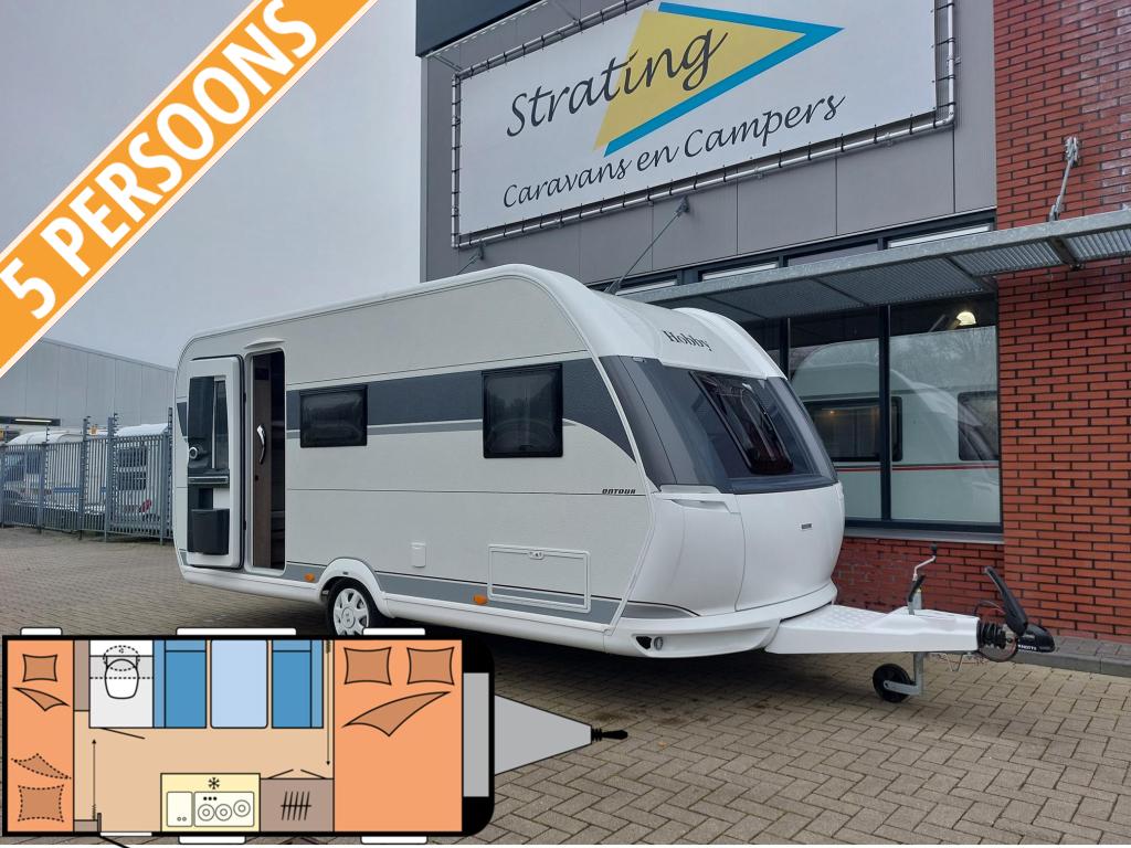 Hobby Ontour 470 KMF NIEUW! Stapelbed/Dwarsbed, Caravans en Kamperen, Caravans, Schokbreker, Dwarsbed, Hobby, Bedrijf