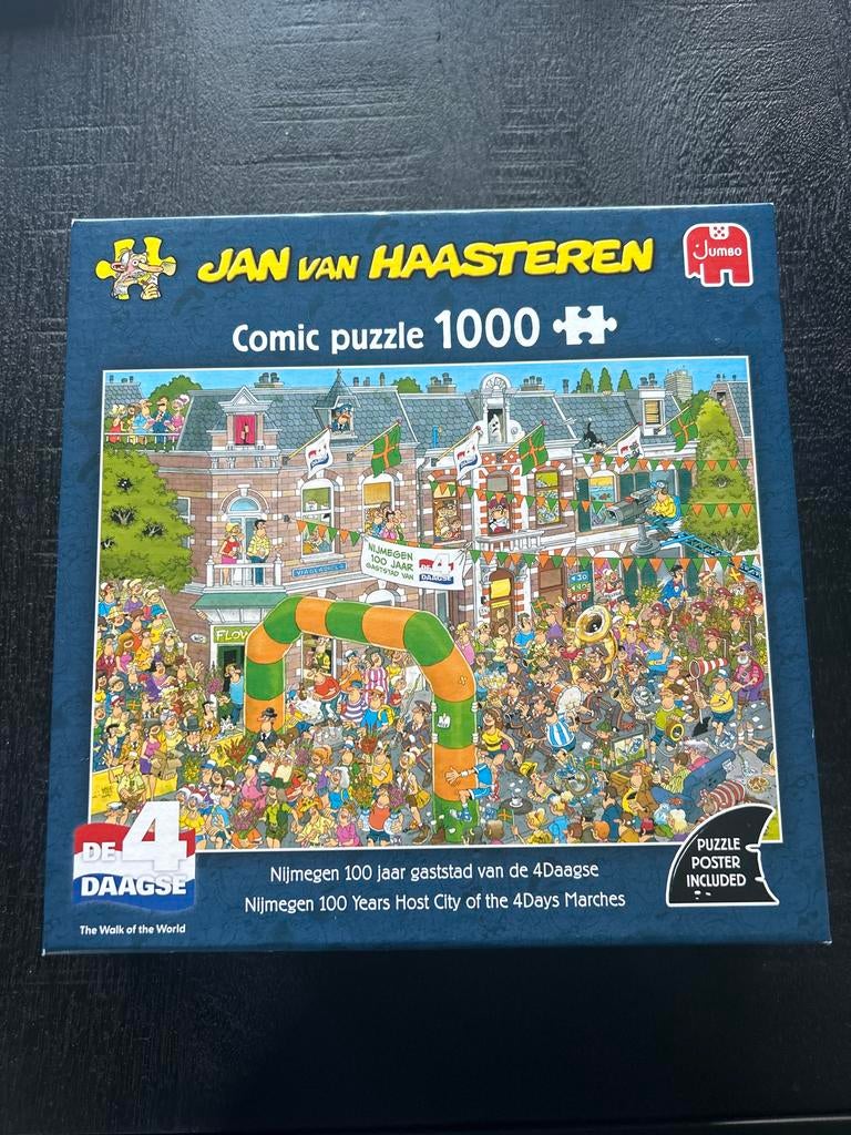 Jan van Haasteren Nijmegen 100 jaar 4Daagse 1000 stukjes, Ophalen, 500 t/m 1500 stukjes, Gebruikt, Legpuzzel