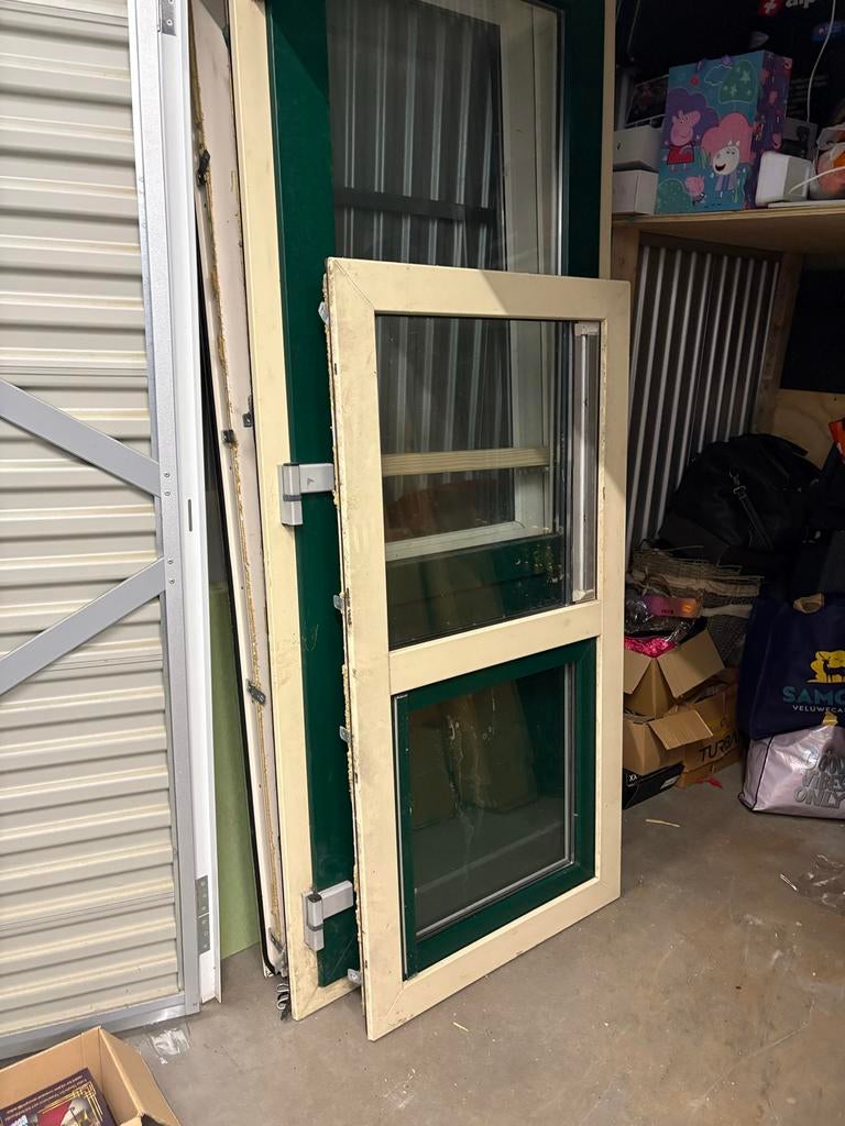 Kunststof deur en kozijn, Ophalen, Kunststof, Gebruikt, 215 cm of meer