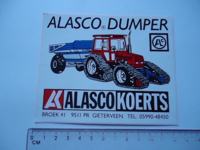 sticker oud Alasco Koerts tractor traktor dumper volvo valve, Verzenden, Zo goed als nieuw, Bedrijf of Vereniging