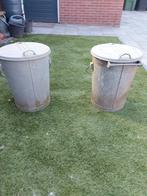 2x Vintage Zinken Emmer met Deksel - Zevenbergen 06600, Huis en Inrichting, Emmers, Ophalen, Gebruikt, Zink, Met deksel