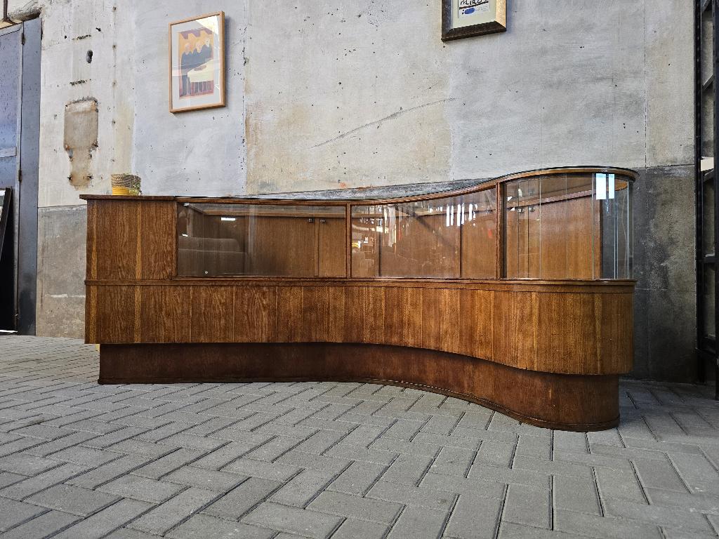 Grote Toonbank | Vintage Winkel Vitrine Laden Kast Antiek, Metaal, Gebruikt, Antiek Vintage Retro Brocante Landelijk, Met deur(en)