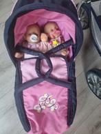 Poppenwagen tweeling met reiswieg 2 babyborn poppen, Ophalen of Verzenden, Gebruikt, Meisje