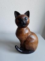 Houten katten beeldje, Antiek en Kunst, Ophalen of Verzenden
