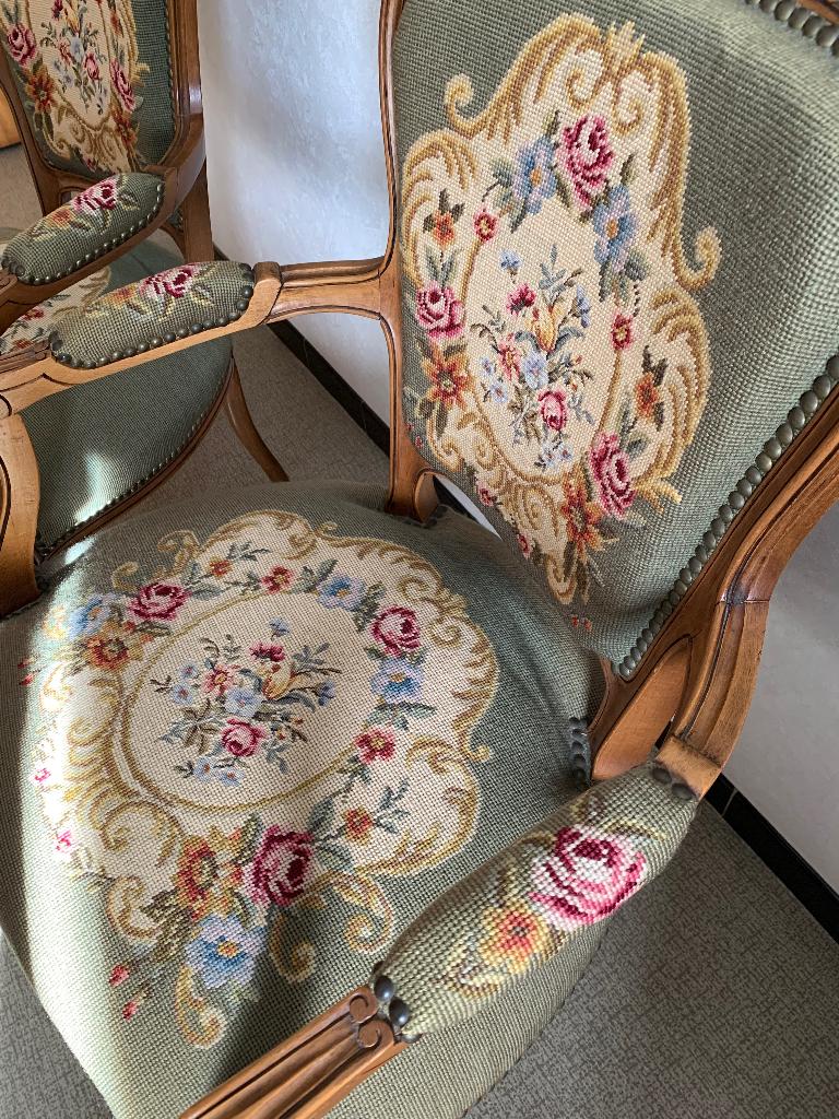 Set van 2 Antieke Franse Fauteuils – Louis XV-stijl, Ophalen of Verzenden