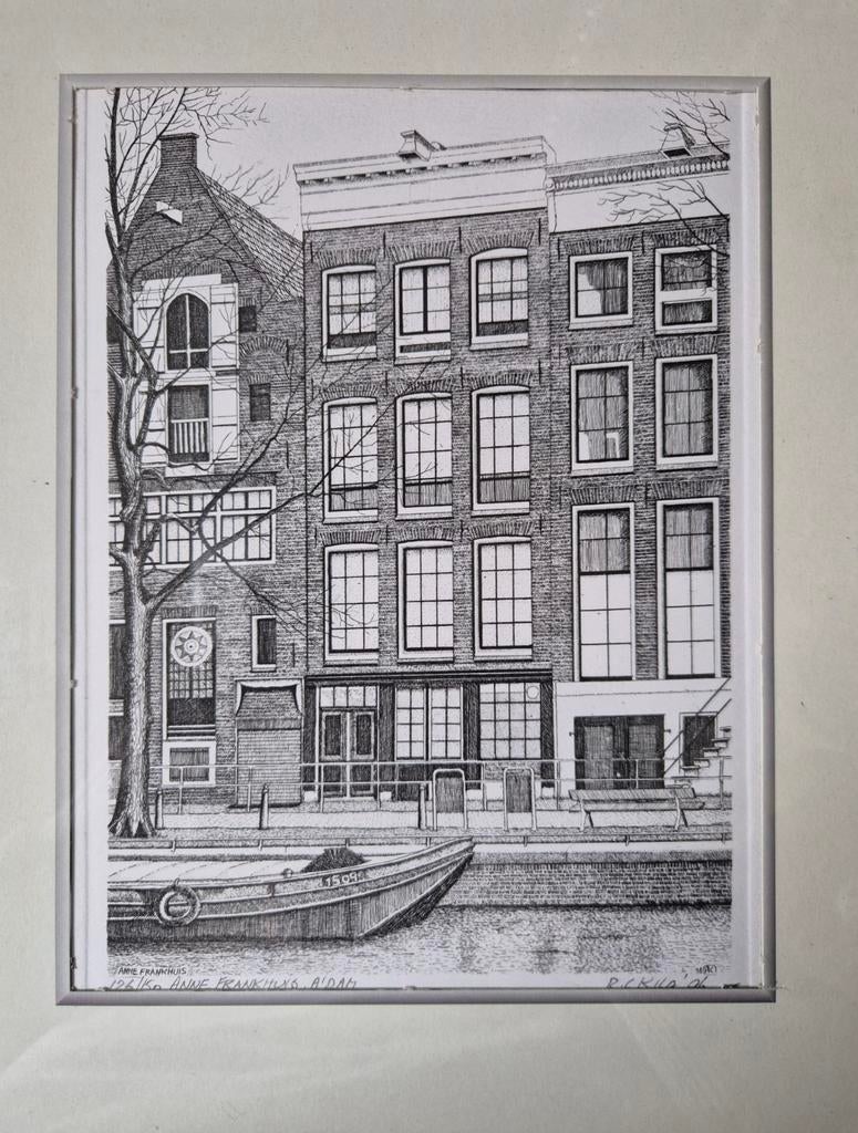 Rob Kila (1937-2022) Het achterhuis Amsterdam, Antiek en Kunst, Ophalen of Verzenden