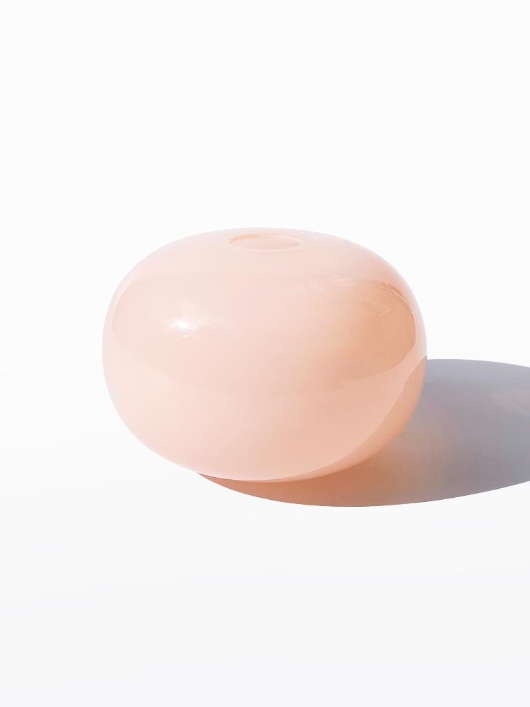 Bol vaasje licht roze glas, Overige kleuren, Verzenden, Minder dan 50 cm, Glas