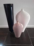 Mooie set van 3 vazen, Ophalen, Wit, Aardewerk of Porselein, Zo goed als nieuw