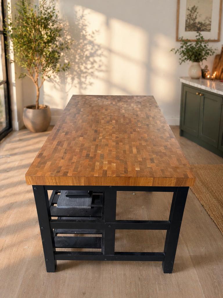 IKEA Keukeneiland - Gebruikt en Vrijstaand, Ophalen, Gebruikt, 100 tot 150 cm, Bruin