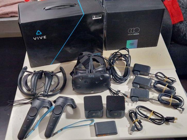 HTC Vive VR set + Valve Index controllers, Spelcomputers en Games, Virtual Reality, Gebruikt, Pc, VR-bril, Ophalen of Verzenden