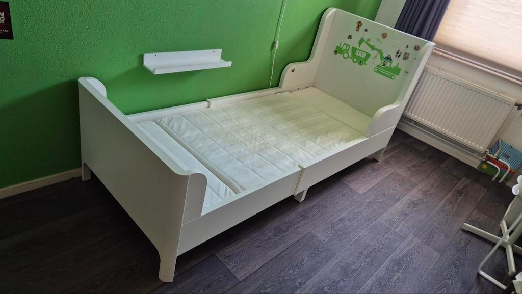 Verstelbaar IKEA kinderbed met matras en lattenbodem, Gebruikt, 70 tot 85 cm, 160 tot 180 cm, Ophalen