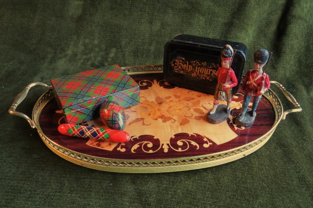 Oud Mahoniehouten Italiaans dienblad, Ophalen of Verzenden