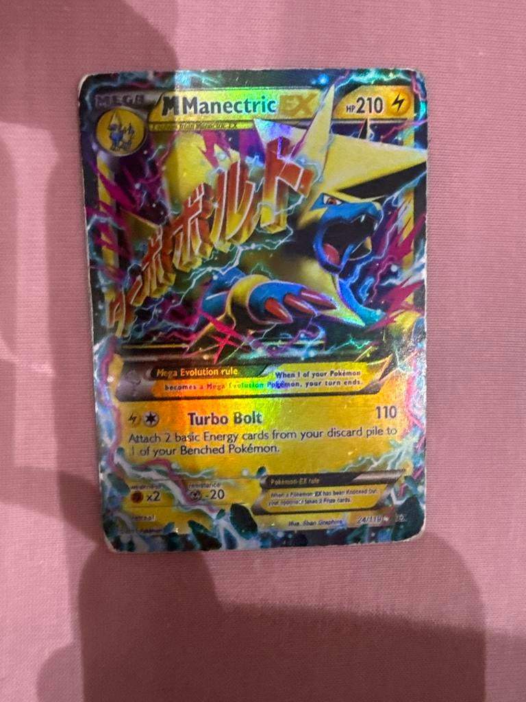 Pokémon M Manectric EX Foil Kaart - Gebruikt, Ophalen of Verzenden, Gebruikt, Losse kaart, Foil