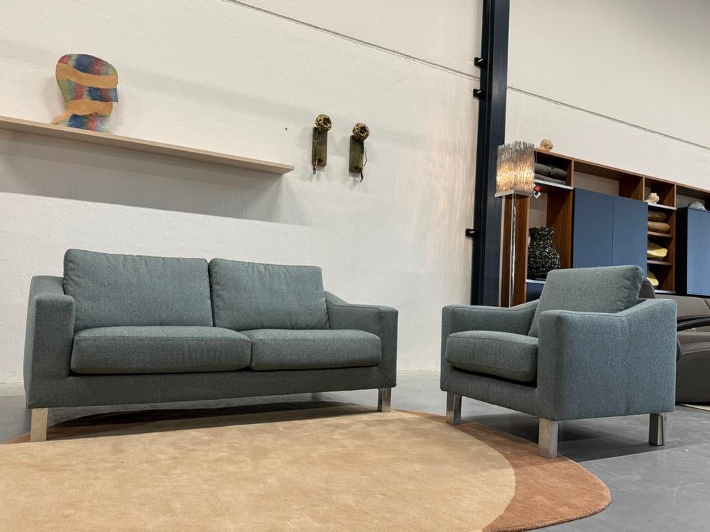 Nieuw Leolux Antonia Bank 2 zits Nomad stof Blauw, Huis en Inrichting, Banken | Bankstellen, Leolux, 150 tot 200 cm, 75 tot 100 cm