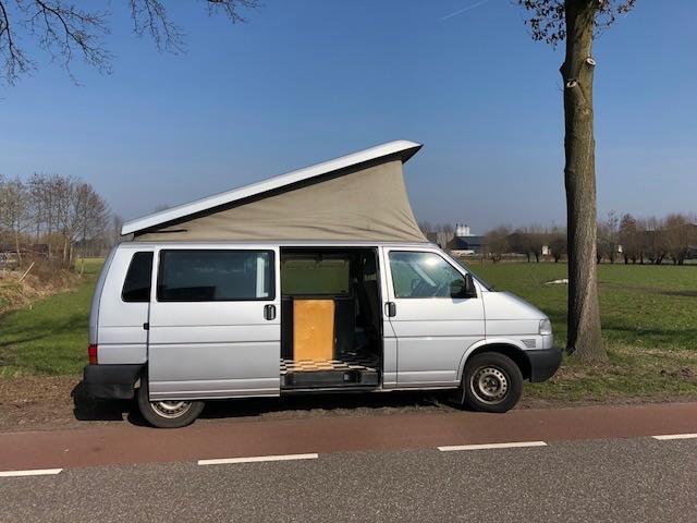 Vlokswagen verlengde T4 camper, Caravans en Kamperen, Campers, Buscamper of Camperbus, Volkswagen, Particulier, Hefdak