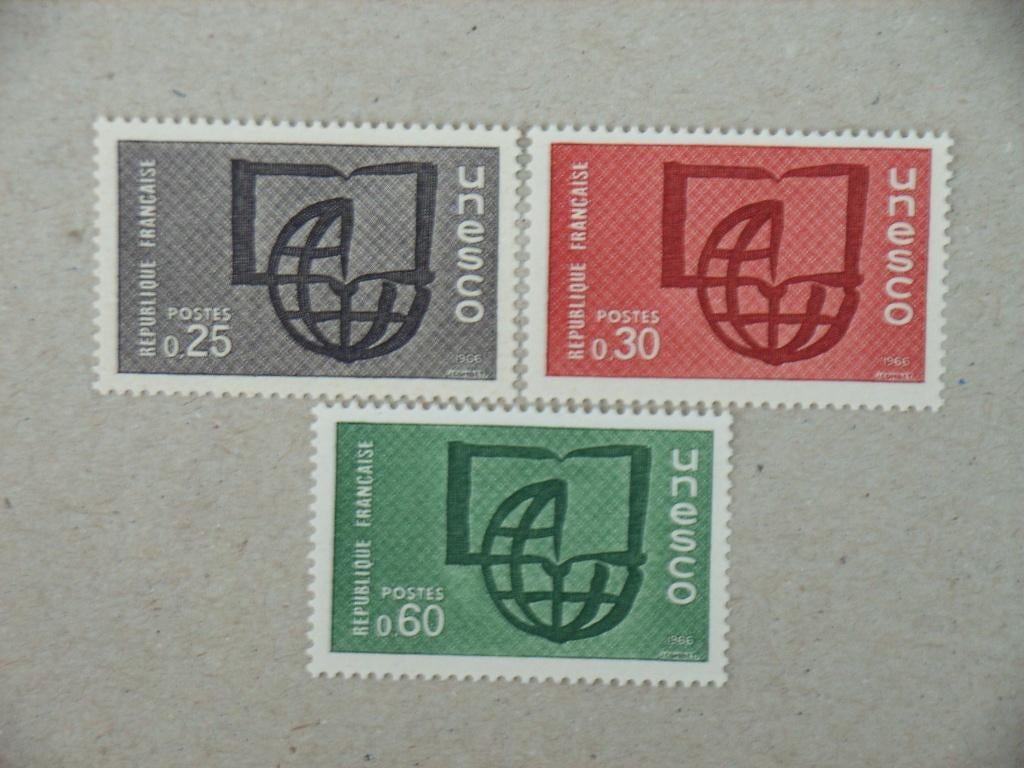 BL   Frankrijk Unesco 36-38 Pf, Ophalen of Verzenden, Postfris