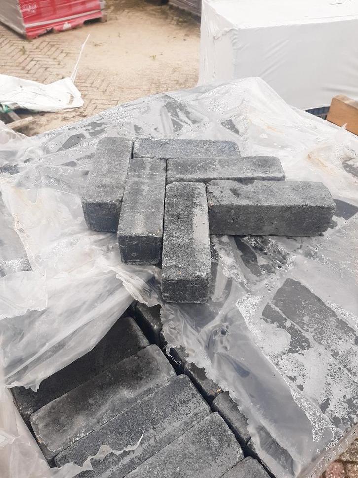 Getrommelde Dikformaten Antraciet, Tuin en Terras, Tegels en Klinkers, Nieuw, Klinkers, Beton, 10 m² of meer, Ophalen