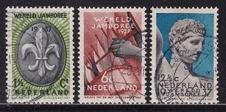 2182 - Nederland nvph 293/295 gestempeld , Wereld Jambore, Postzegels en Munten, Verzenden, T/m 1940, Gestempeld