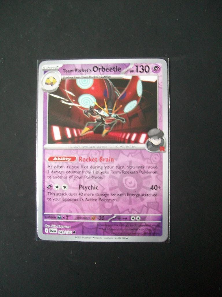 1289. Nieuwe Pokemon Kaart holofoil TEAM ROCKET's ORBEETLE, Verzenden, Nieuw, Losse kaart, Foil