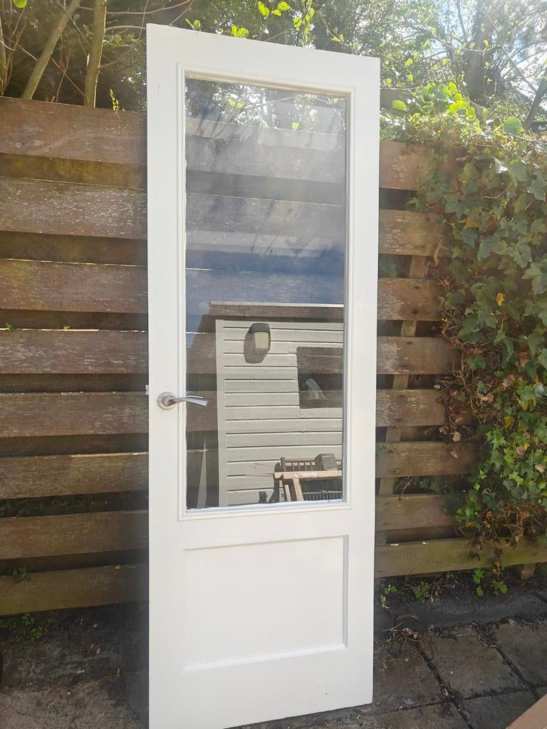 Binnendeur stomp met glas 73x211,5 cm, Ophalen, Glas, Binnendeur, 200 tot 215 cm