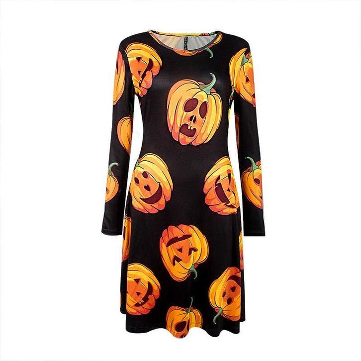 Zwarte pompoenen jurk halloween gothic dames vrouwen, Kleding | Dames, Jurken, Nieuw, Maat 38/40 (M), Zwart, Knielengte, Verzenden