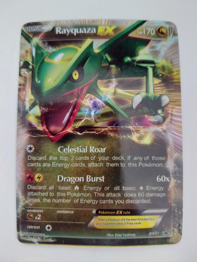 Pokémon Kaart Rayquaza EX BW47 -, Ophalen, Gebruikt, Losse kaart, Foil
