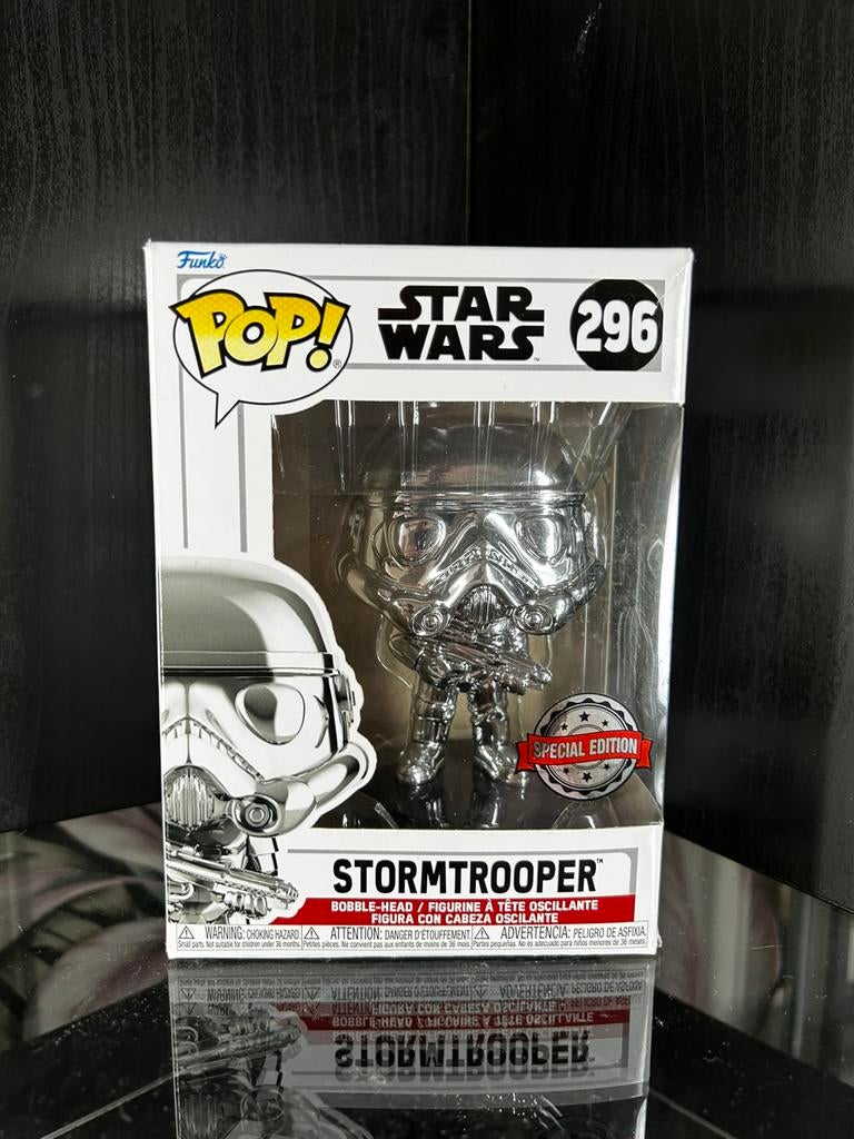 Chrome Stormtrooper Funko Pop! 296 Star Wars, Verzamelen, Poppetjes en Figuurtjes, Ophalen of Verzenden, Zo goed als nieuw