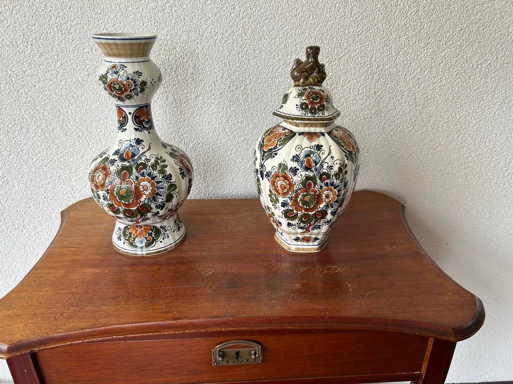 Delfts Polychroon Holland Handwerk nr 457 & nr 450, Antiek en Kunst, Antiek | Vazen, Ophalen