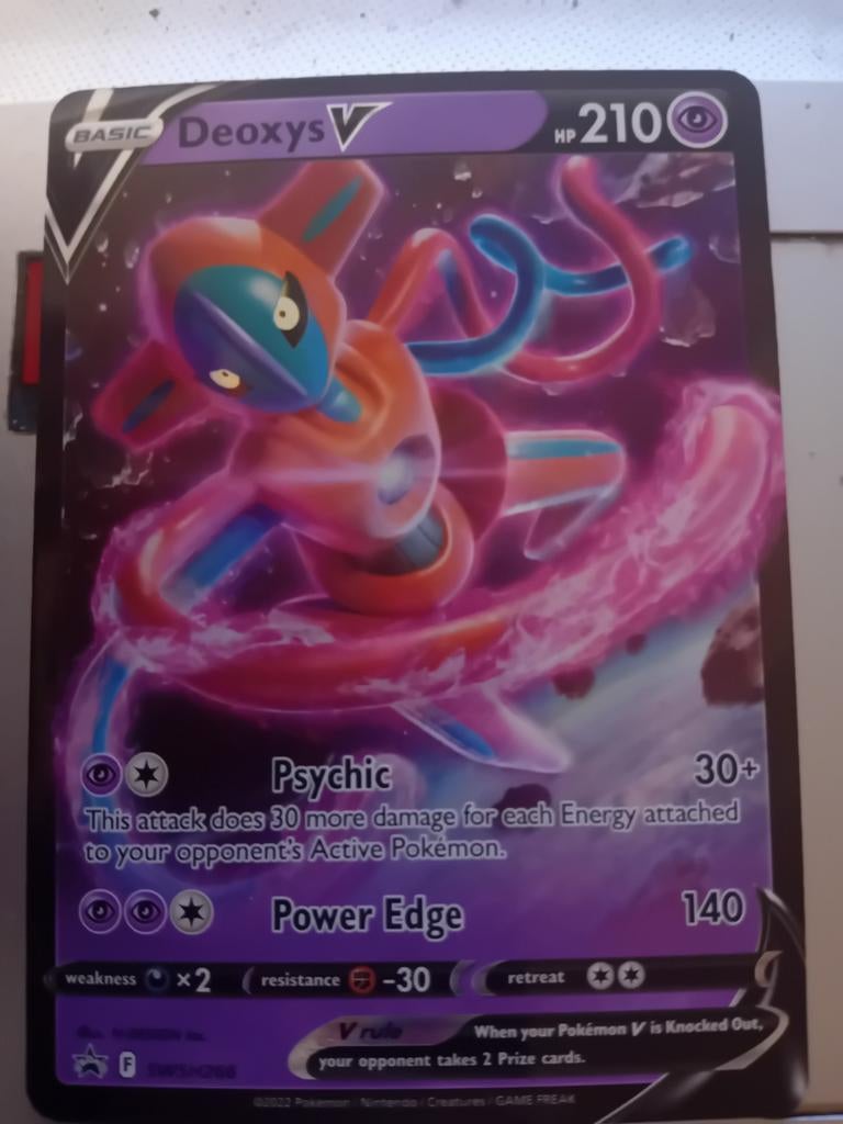 Pokémon Kaart Deoxys V - Basic HP210, Ophalen of Verzenden, Zo goed als nieuw, Losse kaart, Foil