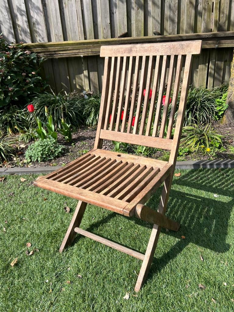 teakhouten tuinstoelen, Ophalen of Verzenden, Zo goed als nieuw, Teakhout, Inklapbaar