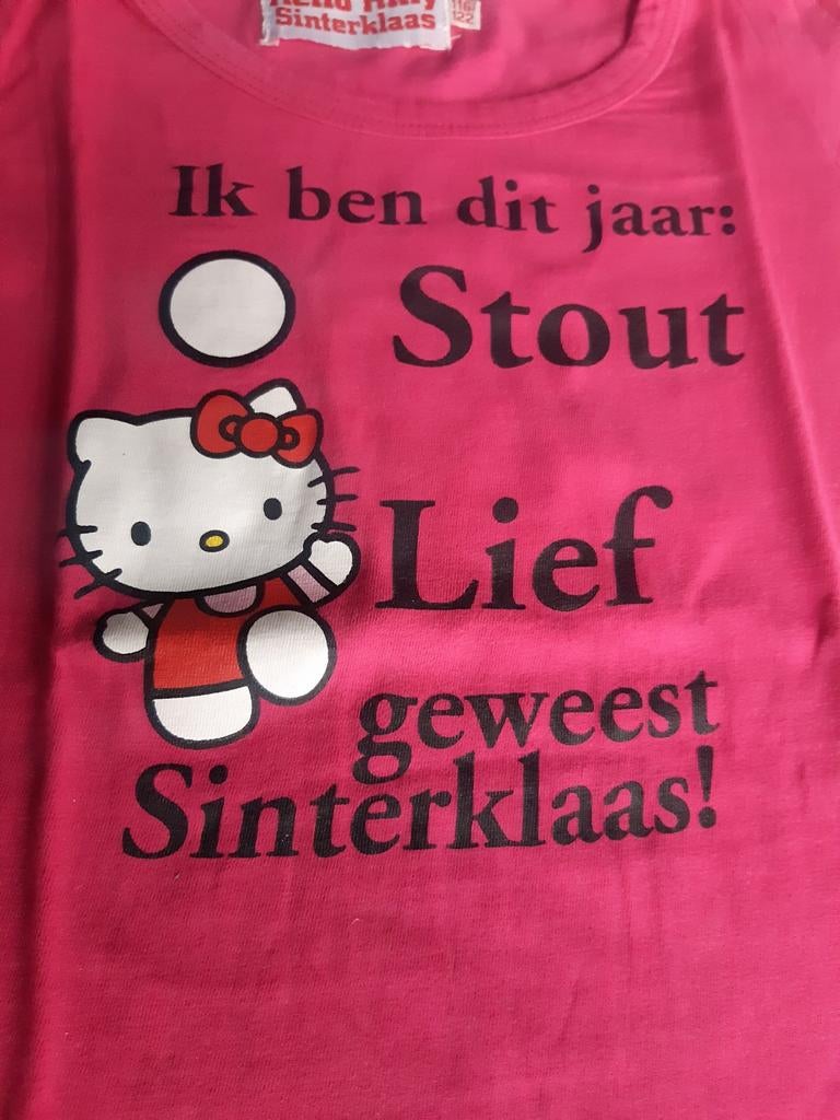 Hello Kitty Ik ben dit jaar stout/lief geweest. Sinterklaas., Meisje, Ophalen of Verzenden, Zo goed als nieuw, Shirt of Longsleeve