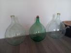 Grote glazen flessen / mandflessen - 3 stuks, Ophalen of Verzenden
