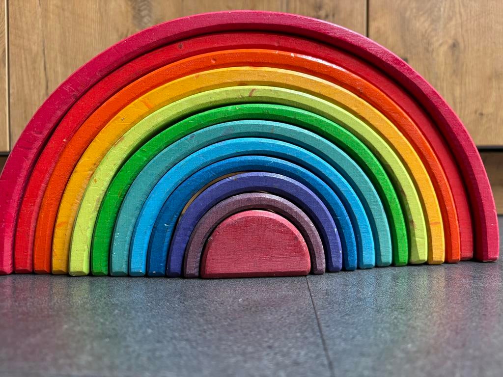 Grimm's Houten Regenboog 12-delig - Educatief Speelgoed, Ophalen of Verzenden, Gebruikt, Overige typen