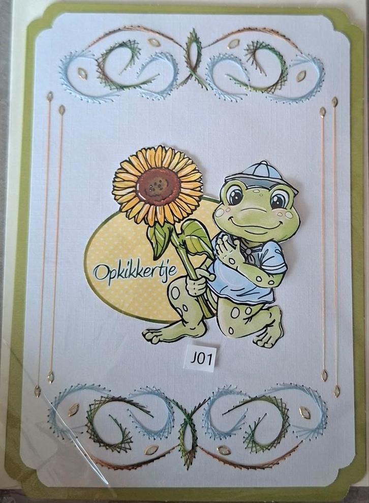 Geborduurde wenskaarten Beterschap, Hobby en Vrije tijd, Kaarten | Zelfgemaakt, Nieuw, Overige thema's, Ophalen of Verzenden