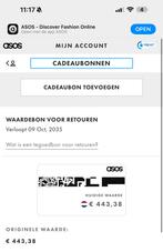 ASOS waardebon voucher twv €443,78, Eén persoon, Cadeaubon