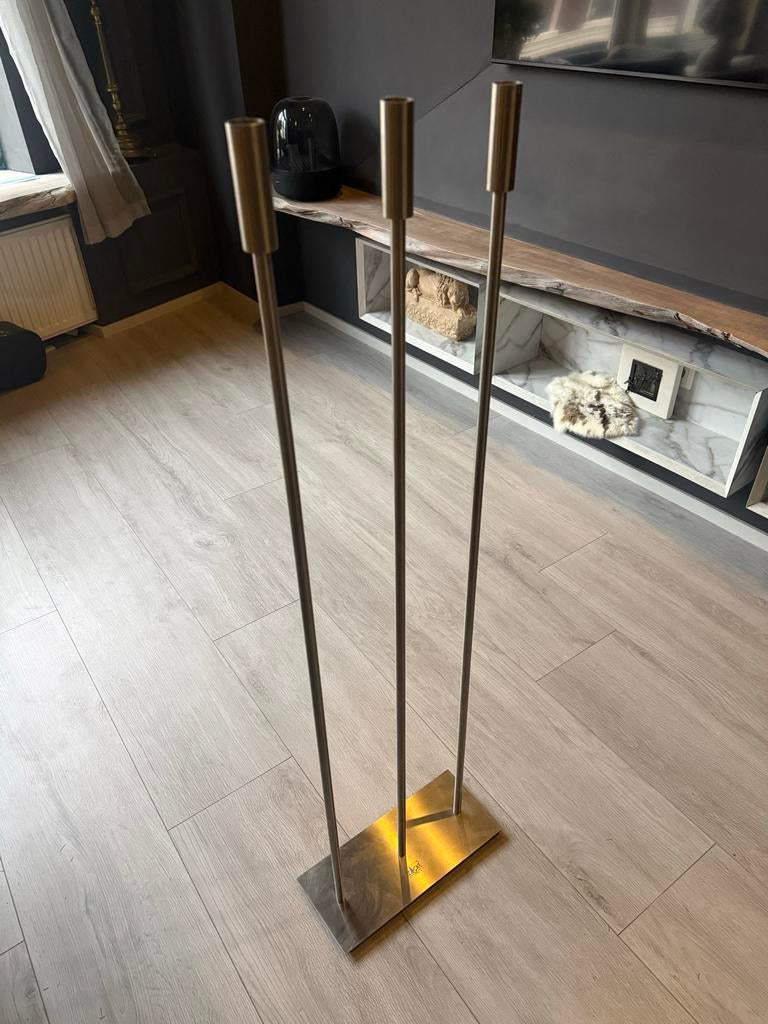 Zack kaarsenstandaard, Huis en Inrichting, Woonaccessoires | Kandelaars en Kaarsen, Ophalen, Gebruikt, Grijs, Kandelaar