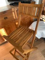 Het wordt prachtig deze zomer!! . 2 Teak stoelen  inklapbaar, Ophalen, Zo goed als nieuw, Teakhout, Inklapbaar