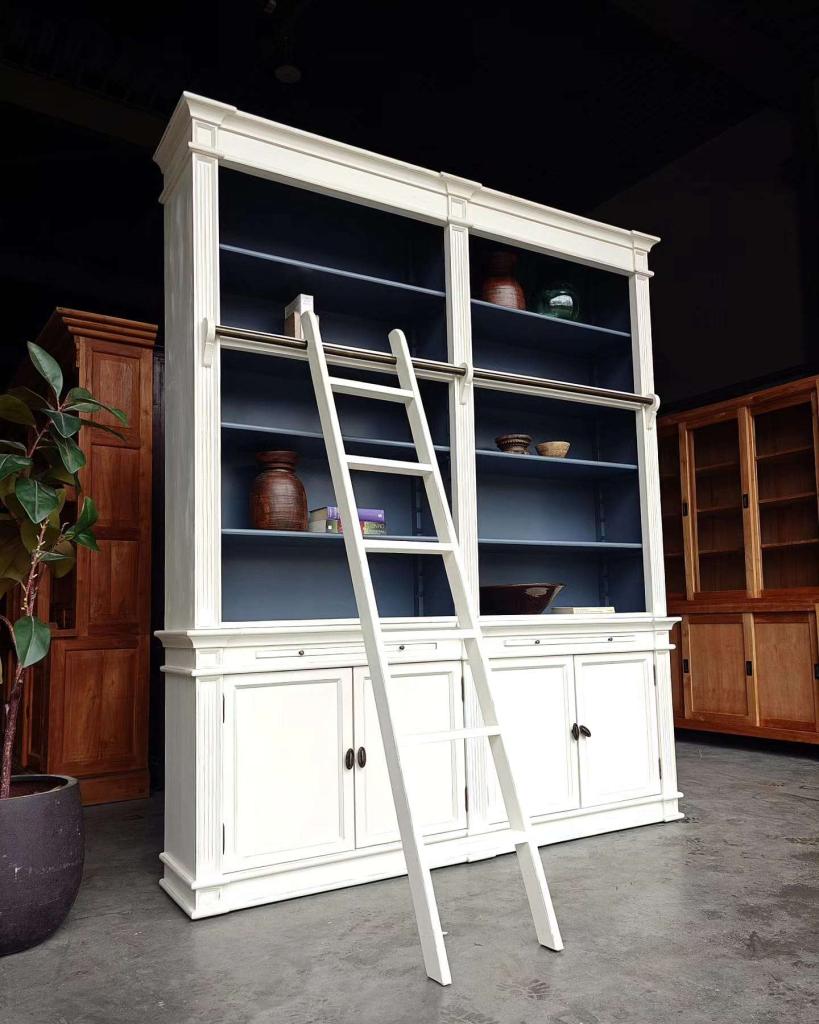 Chique Boekenkast | Bibliotheekkast met ladder #0487, Huis en Inrichting, Kasten | Boekenkasten, Niet ingevuld, Niet ingevuld